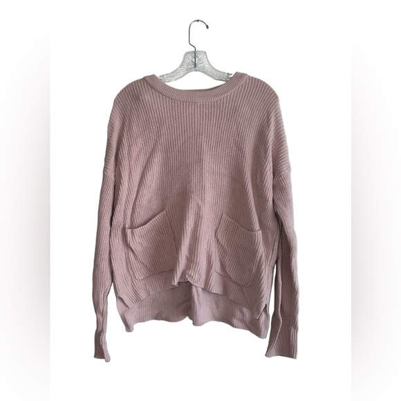 Madewell Pink Ribbed Sweater Top Size Large - Picture 2 of 7